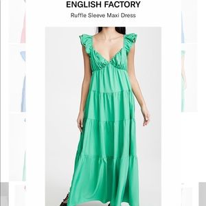 English Factory Ruffle Sleeve Maxi Dress